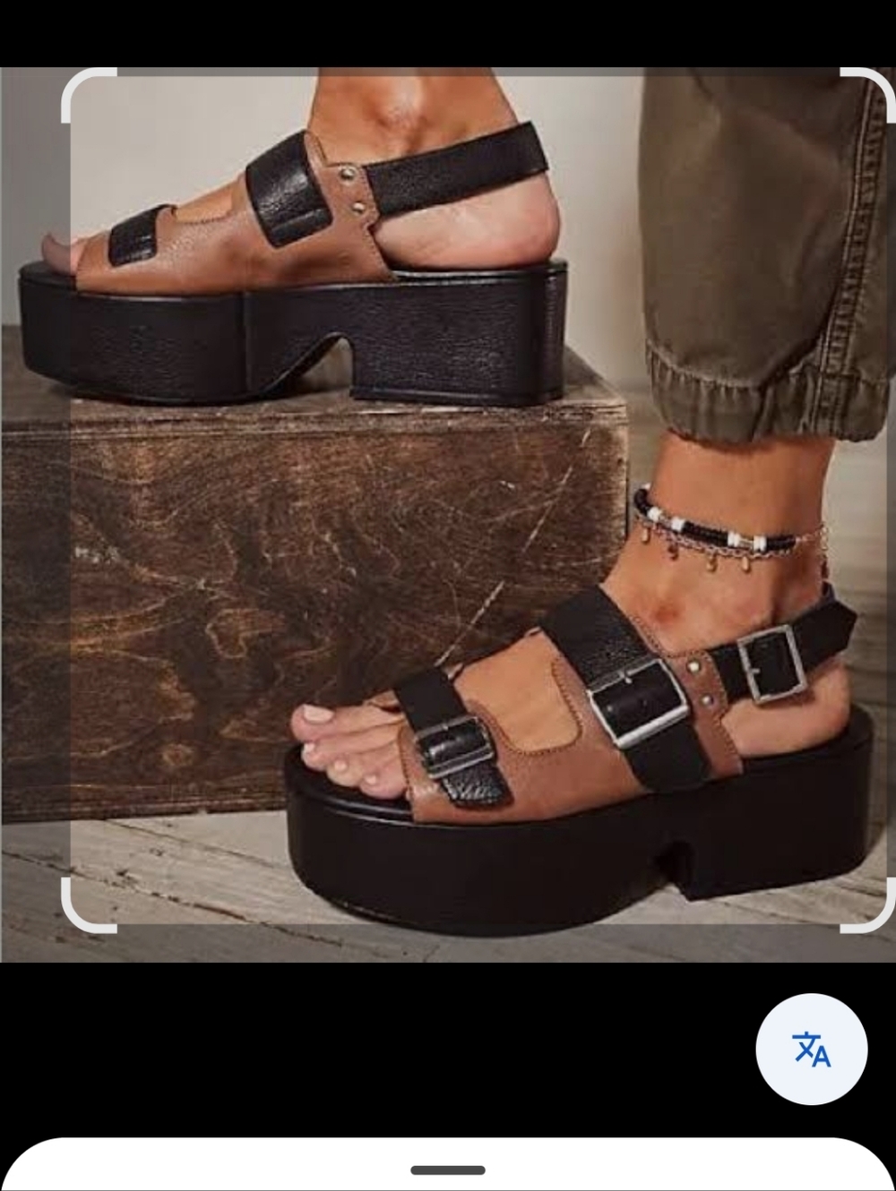 Free People Women’s Black and Brown Platform Buckle Sandals Sz 37